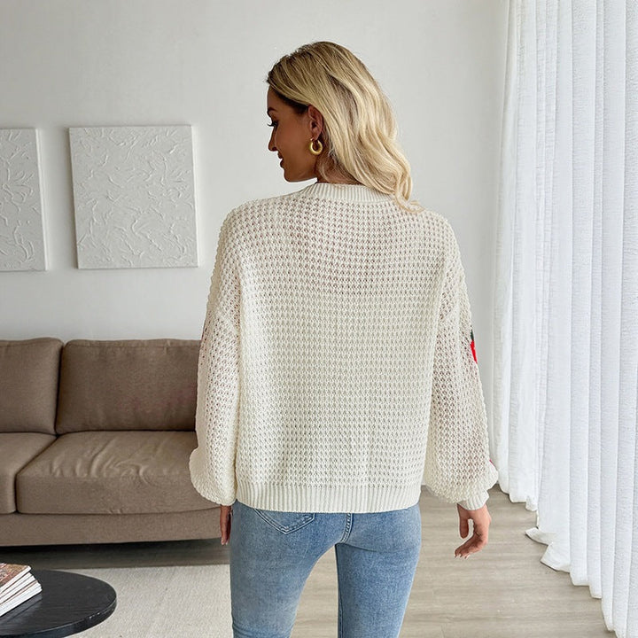 Damen Cropped Cardigan mit V-Ausschnitt und Knöpfen