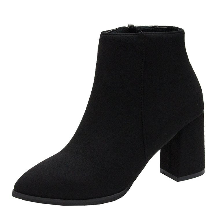 Damen Stiefeletten mit blockierendem Absatz und Reißverschluss