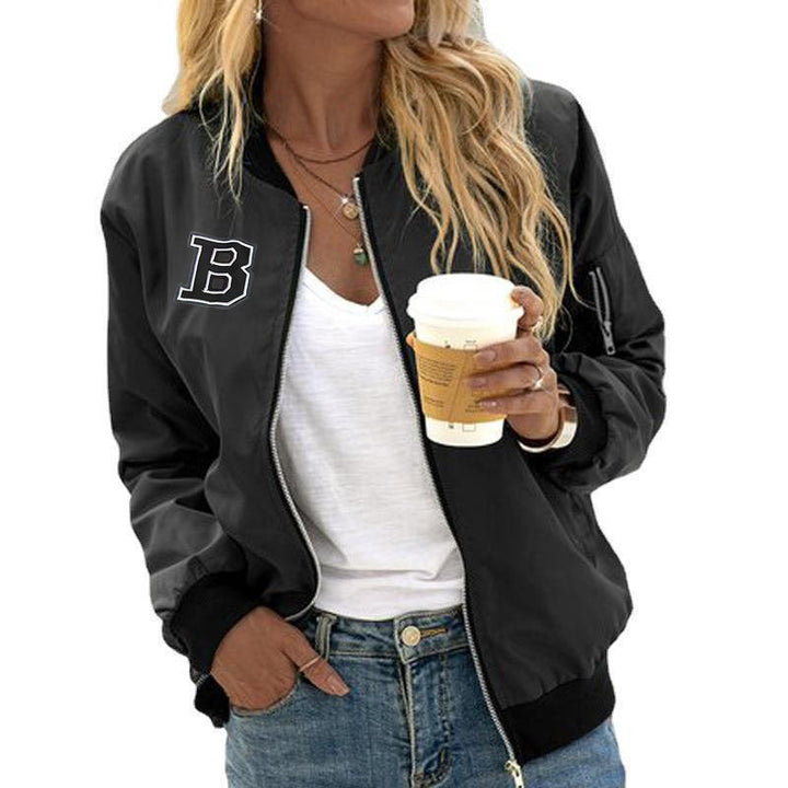 Blouson bomber pour femme avec poches pratiques et fermeture éclair