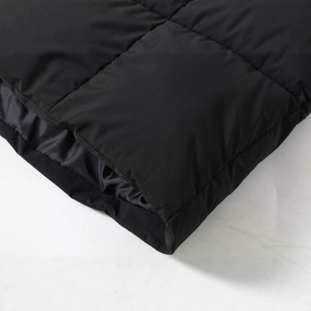 Damen langer gesteppter Parka mit Kunstfellkapuze und Kordelzug