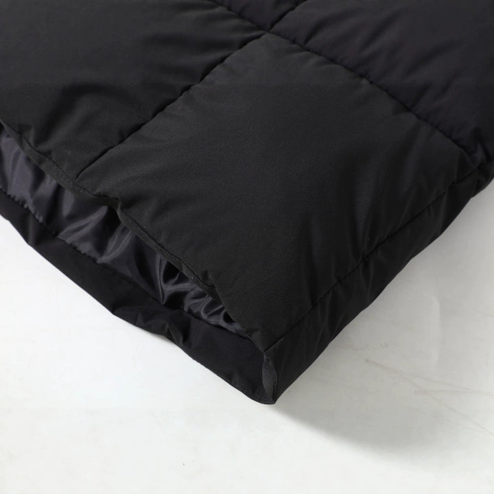 Damen langer gesteppter Parka mit Kunstfellkapuze und Kordelzug