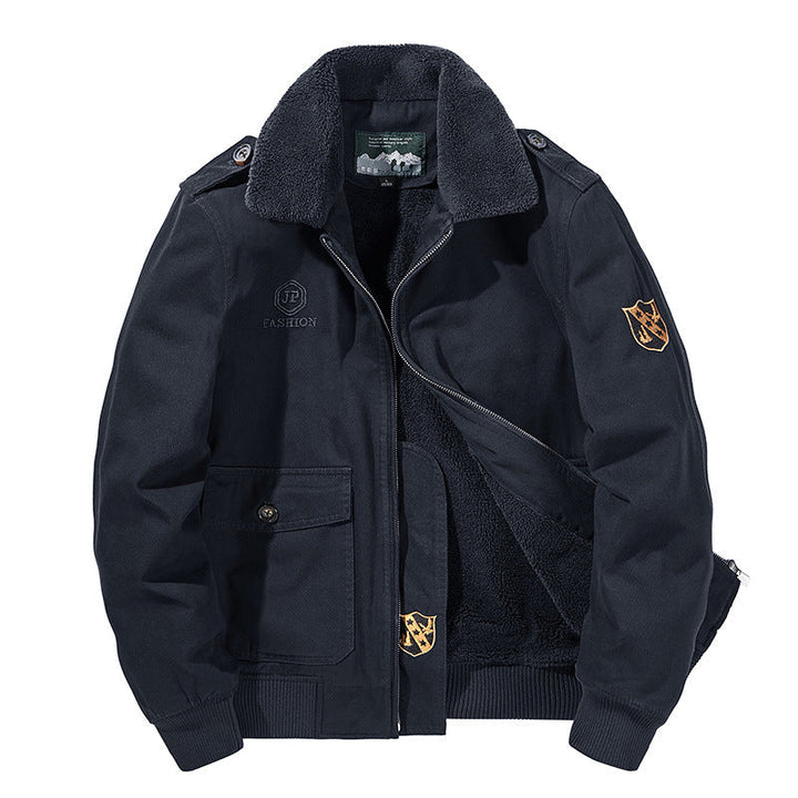 Herren-Langarmjacke mit Knöpfen und Taschen
