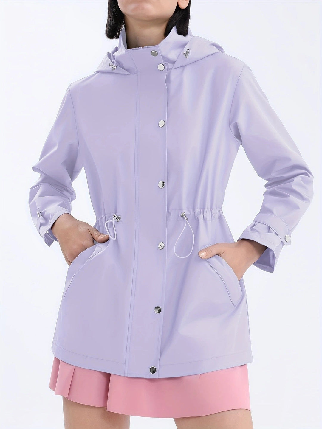 Damen wasserabweisende Freizeitjacke mit verstellbarer Kapuze
