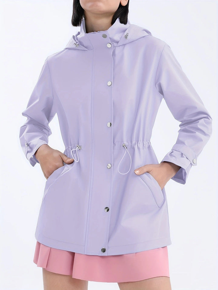 Damen wasserabweisende Freizeitjacke mit verstellbarer Kapuze