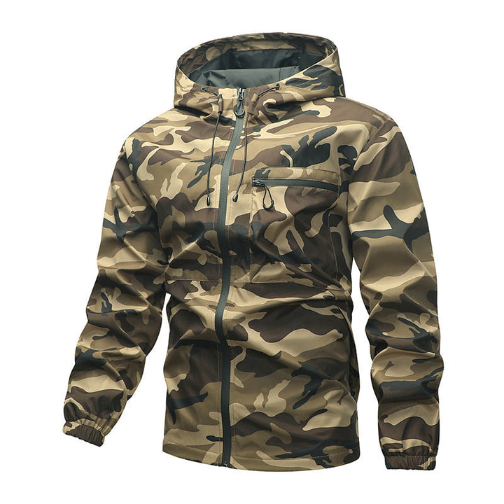 Herren Camouflage-Jacke mit Kapuze und Taschen