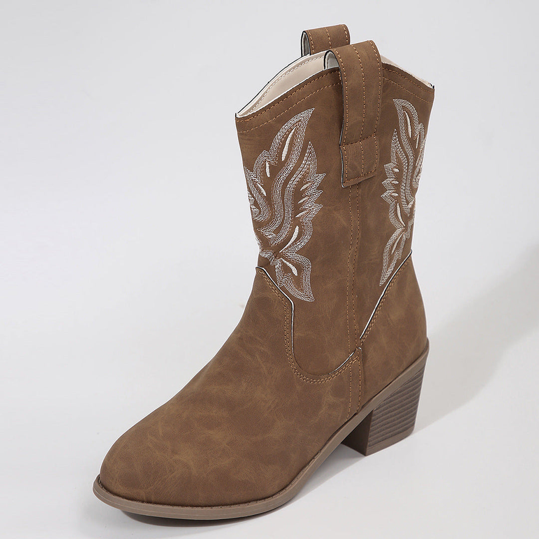 Stivaletto western da donna con tacco largo