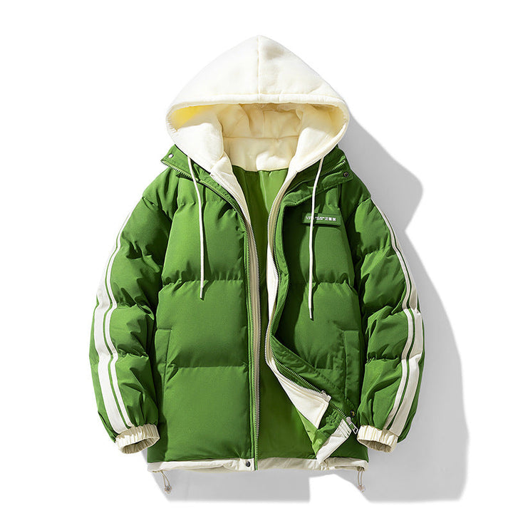 Parka acolchoado para homem com capuz interior e fecho de correr bidirecional