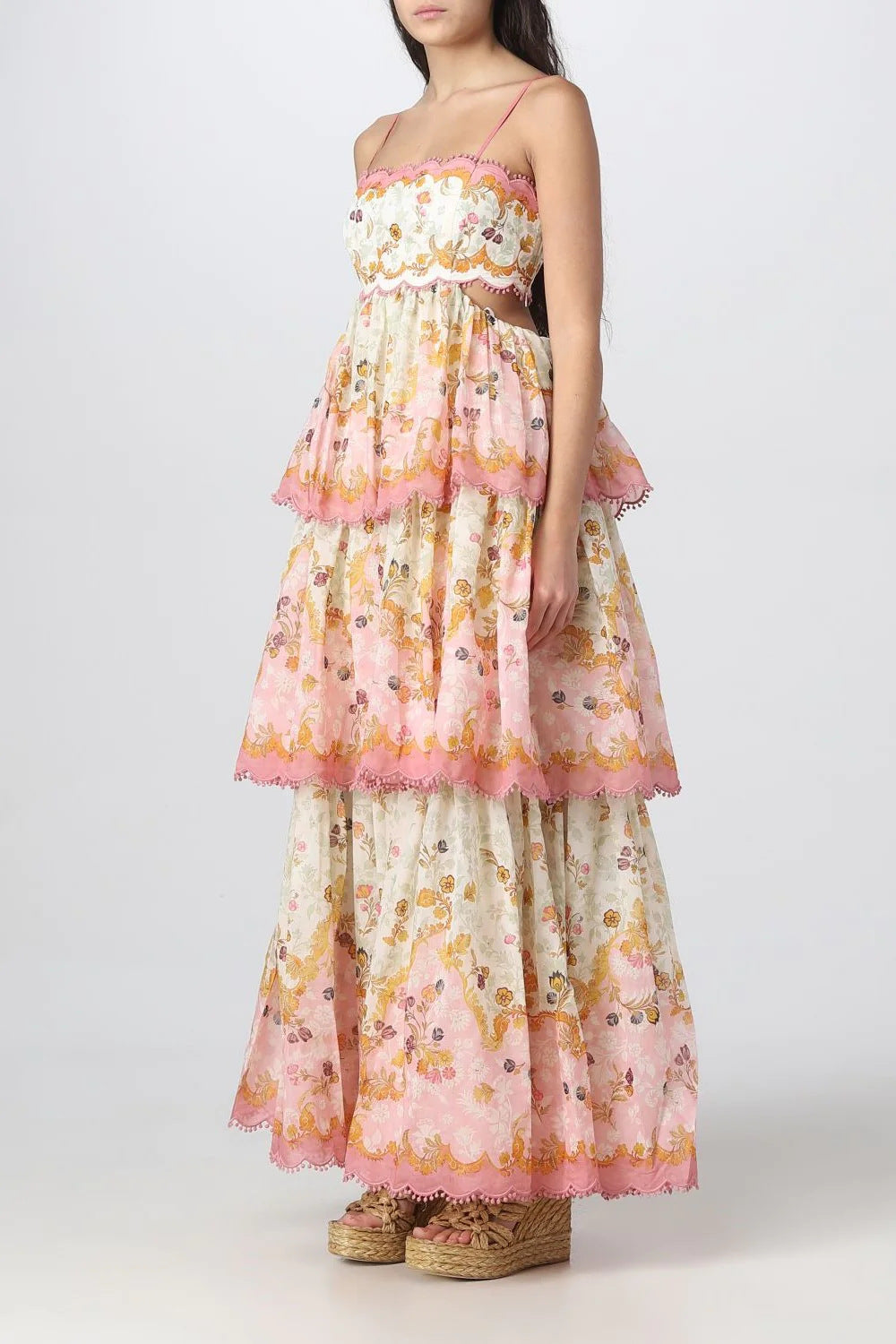 Damen Ärmelloses Floral Maxi Kleid
