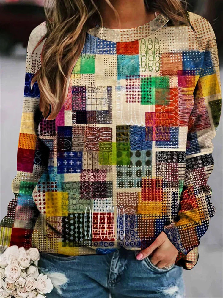 Pullover da donna con scollo rotondo e maniche lunghe