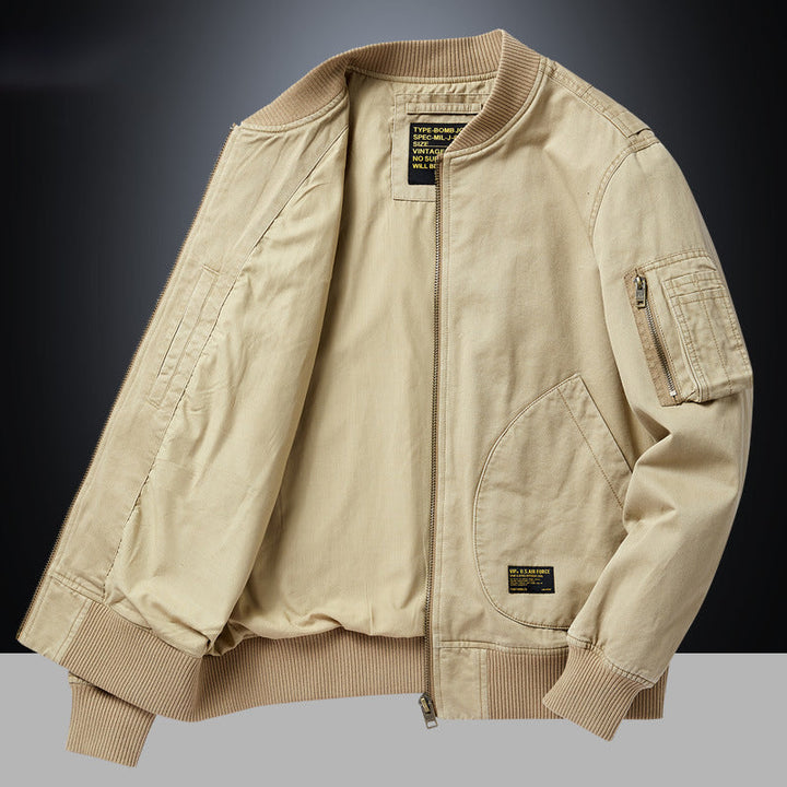 Herren Langarm Bomberjacke mit Taschen