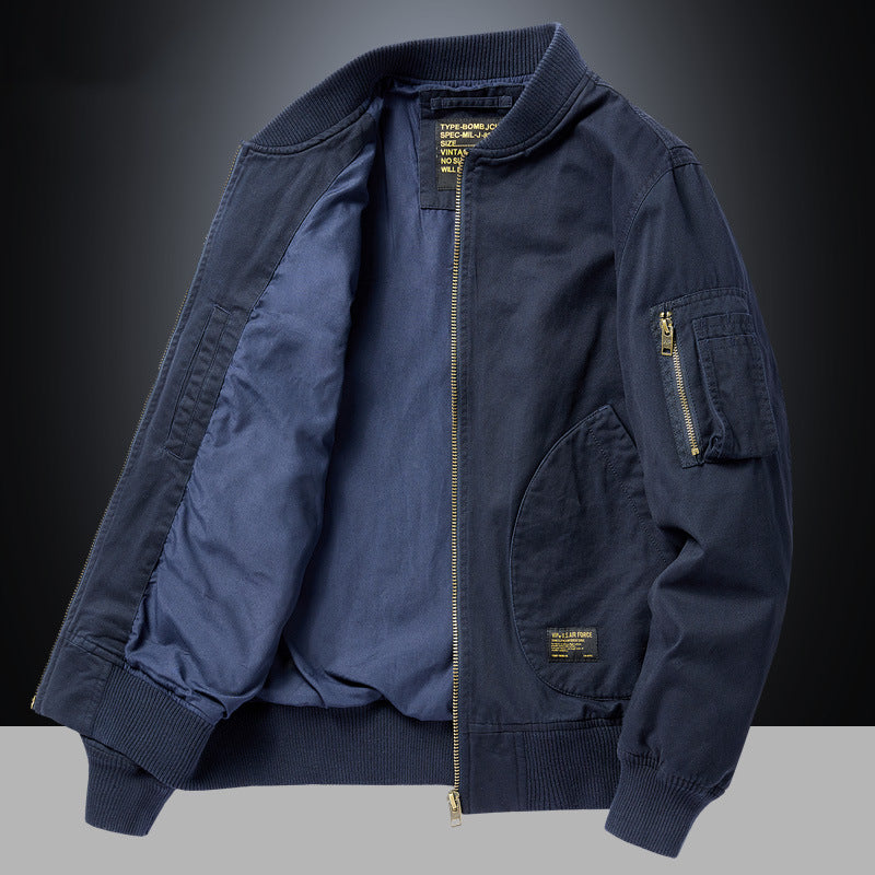 Herren Langarm Bomberjacke mit Taschen