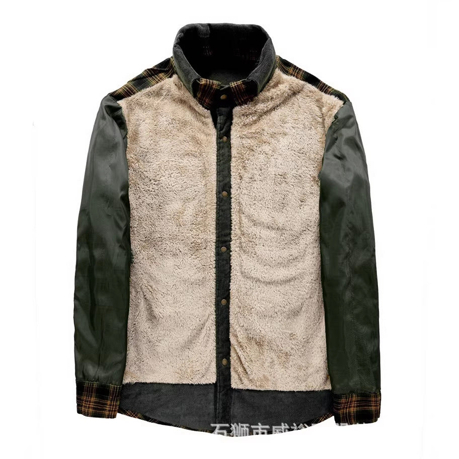 Giacca-camicia da uomo a quadri con tasche