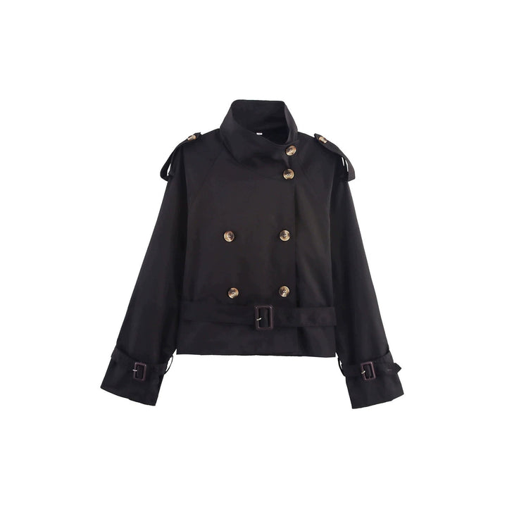 Chaqueta trench de mujer con cinturón y doble botonadura
