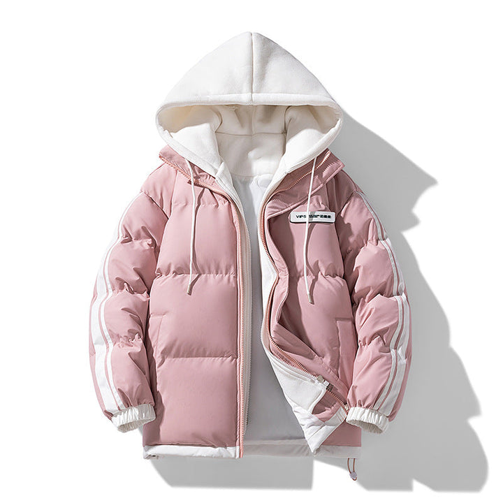 Parka acolchoado para homem com capuz interior e fecho de correr bidirecional