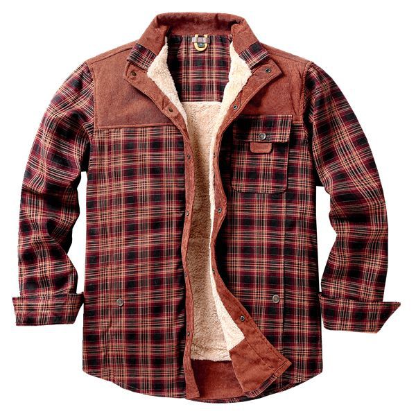 Giacca-camicia da uomo a quadri con tasche