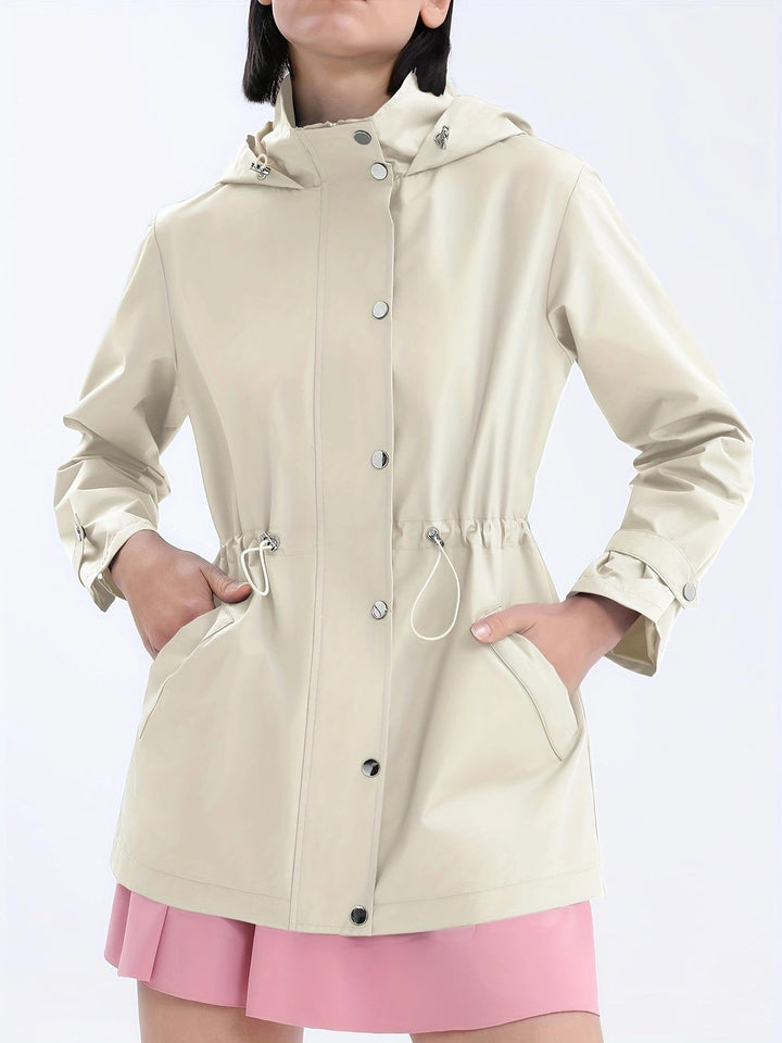 Damen wasserabweisende Freizeitjacke mit verstellbarer Kapuze