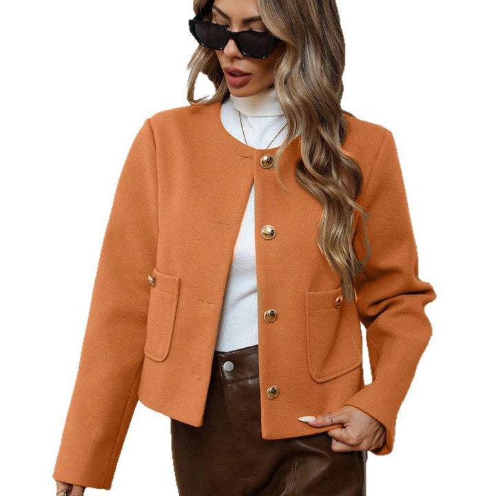 Damen Jacke mit Goldknöpfen und seitlichen Taschen