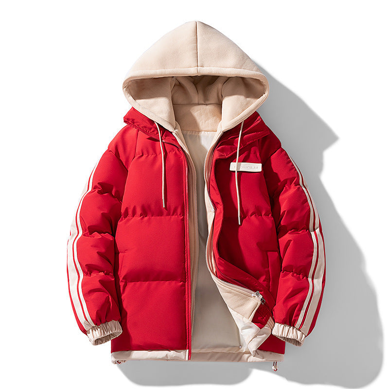 Parka acolchoado para homem com capuz interior e fecho de correr bidirecional