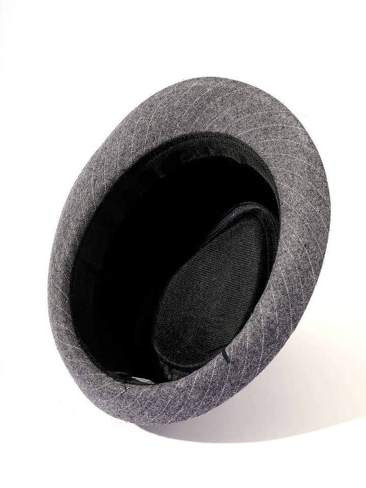 Damen Fedora-Hut mit gestreiftem Muster und Samtband