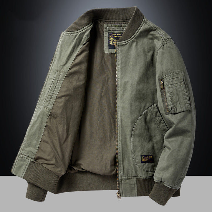 Herren Langarm Bomberjacke mit Taschen