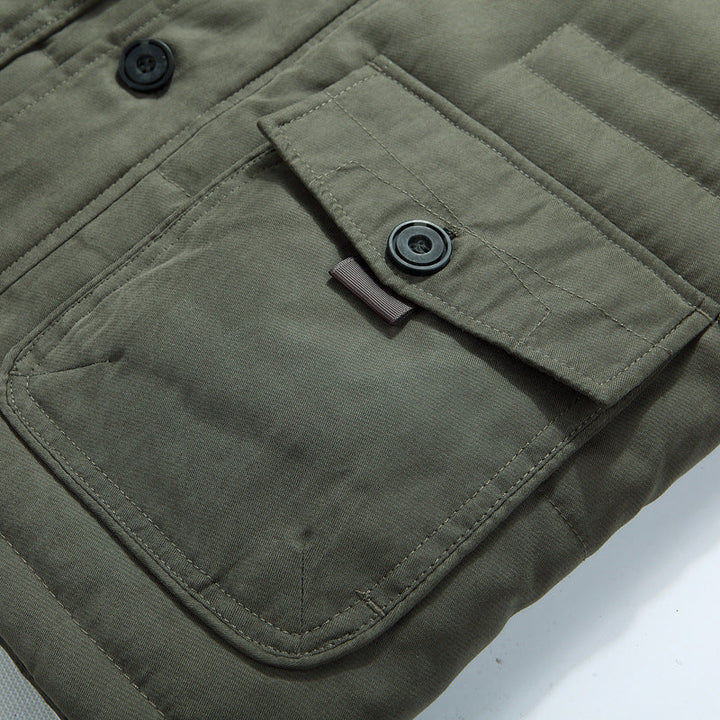 Herren Winterparka mit Kapuze, Knöpfen und Taschen
