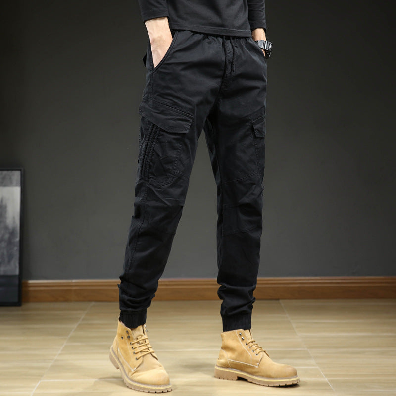 Pantaloni cargo da uomo con tasche e coulisse