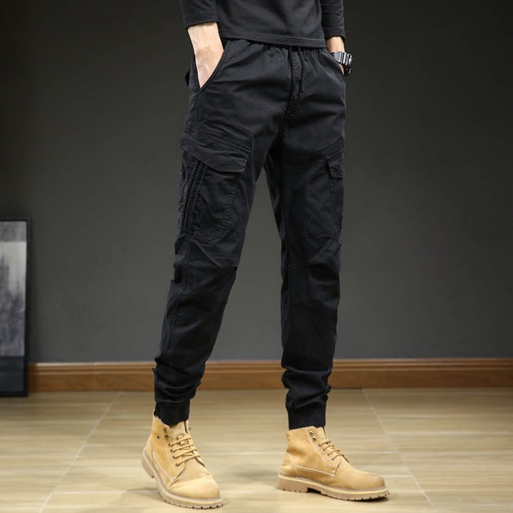 Pantaloni cargo da uomo con tasche e coulisse