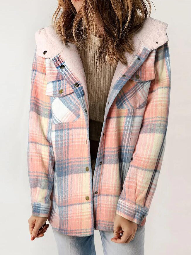 AMELIA™ - Damen Kapuzen-Plaid Flanelljacke für Herbst und Winter