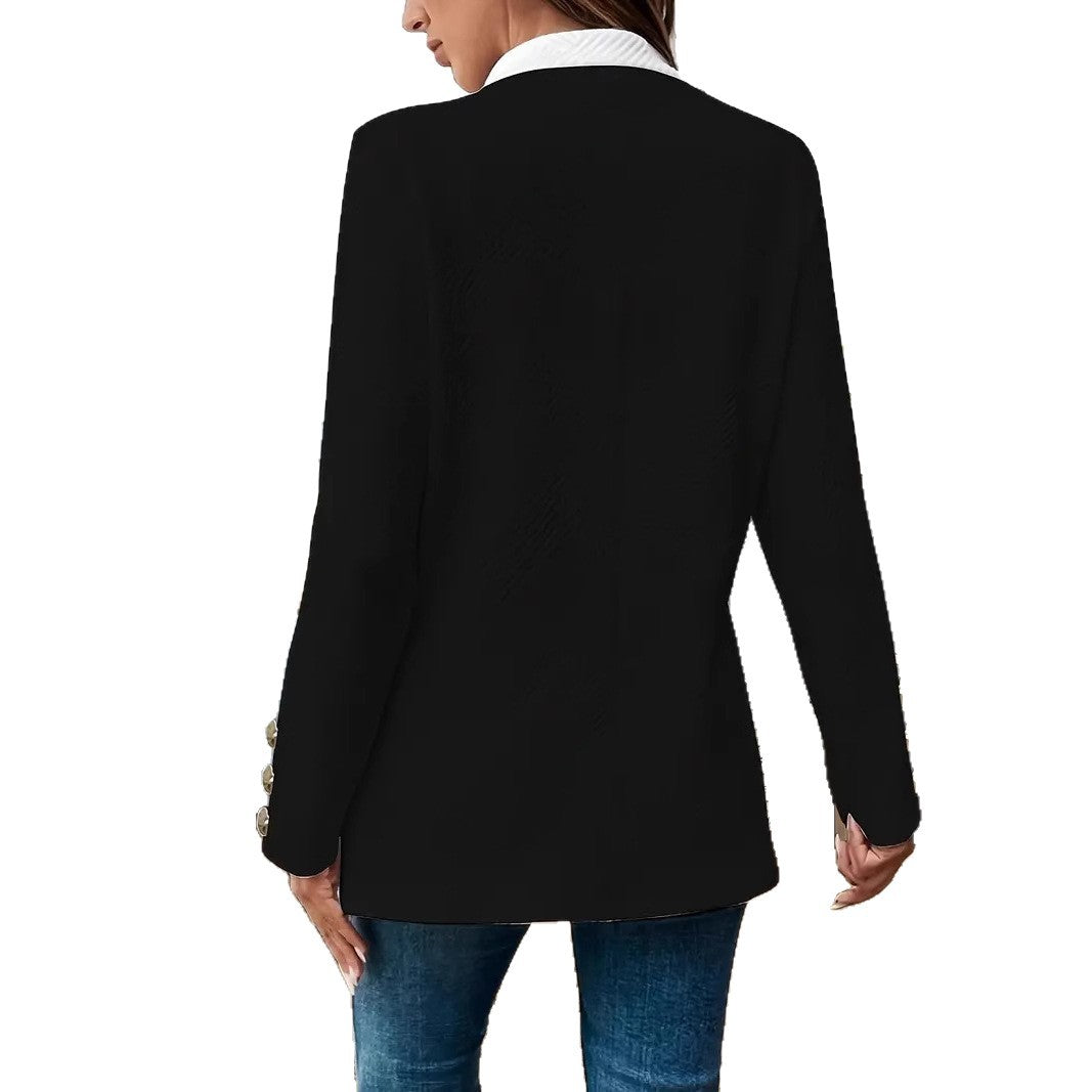 Chaqueta blazer de mujer con corte entallado y cuello en contraste