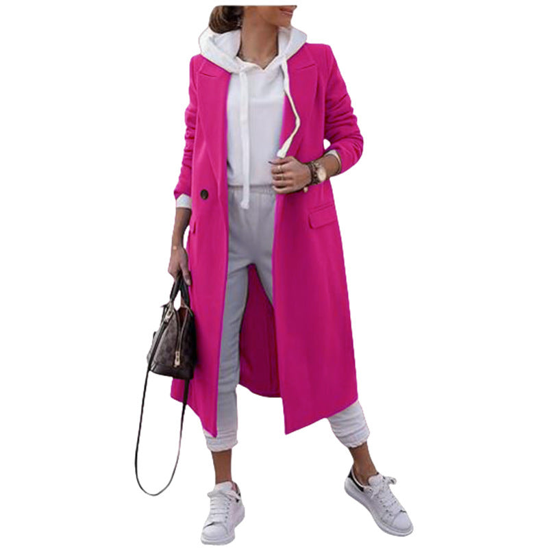 Damen Oversize-Mantel mit klassischem Revers und Taschen