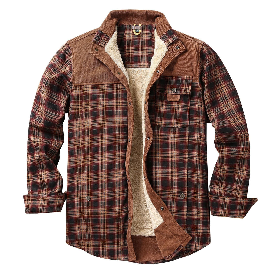 Giacca-camicia da uomo a quadri con tasche
