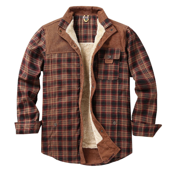 Giacca-camicia da uomo a quadri con tasche