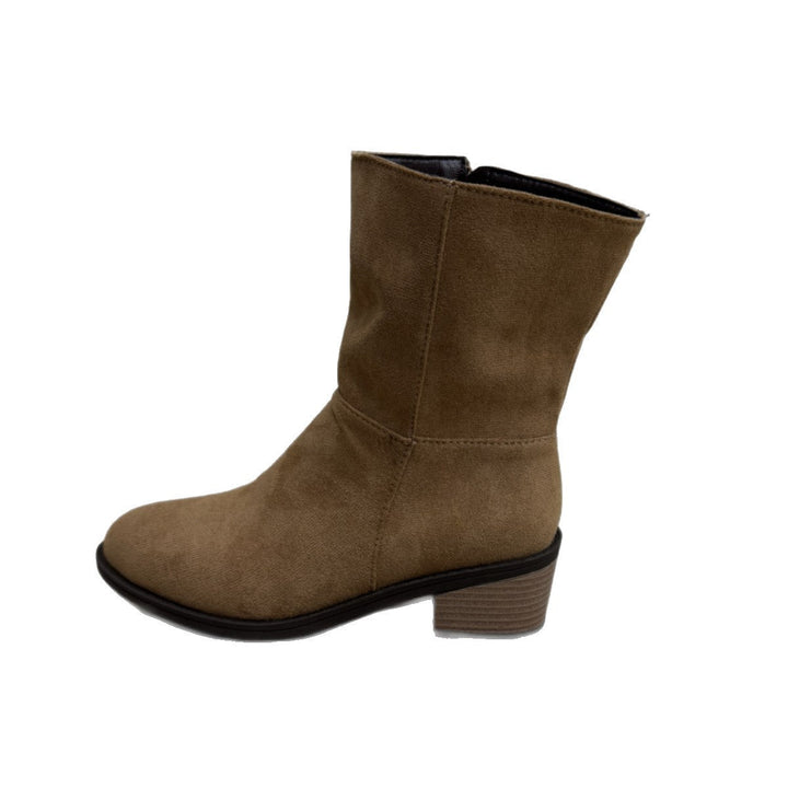Botines de mujer con tacón cuadrado y cremallera