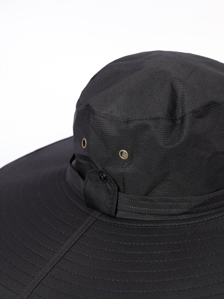 Damen Sonnenhut mit breiter Krempe und verstellbarem Kinnband