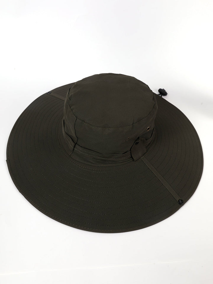 Damen Sonnenhut mit breiter Krempe und verstellbarem Kinnband