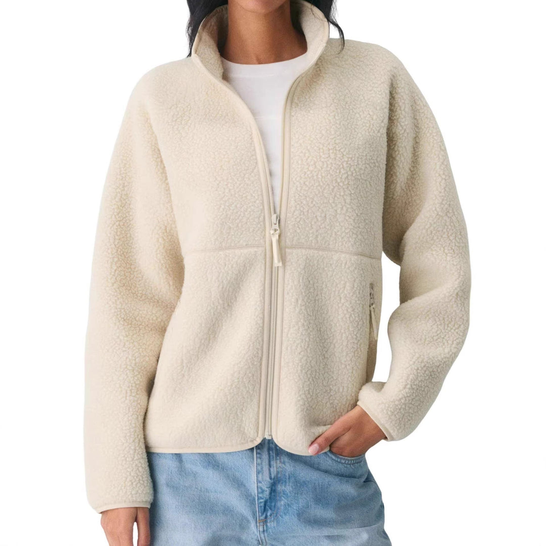 Damen Jacke mit hohem Kragen und Reißverschlusstaschen
