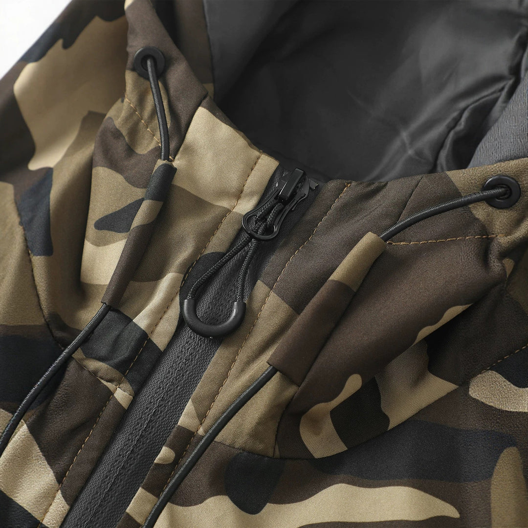 Herren Camouflage-Jacke mit Kapuze und Taschen