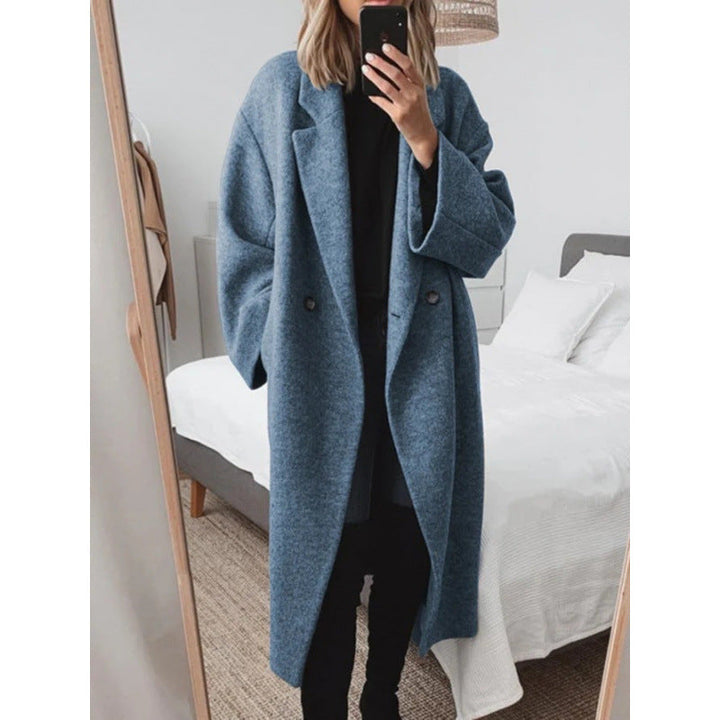 Damen Oversize-Mantel mit Revers und doppelter Knopfleiste