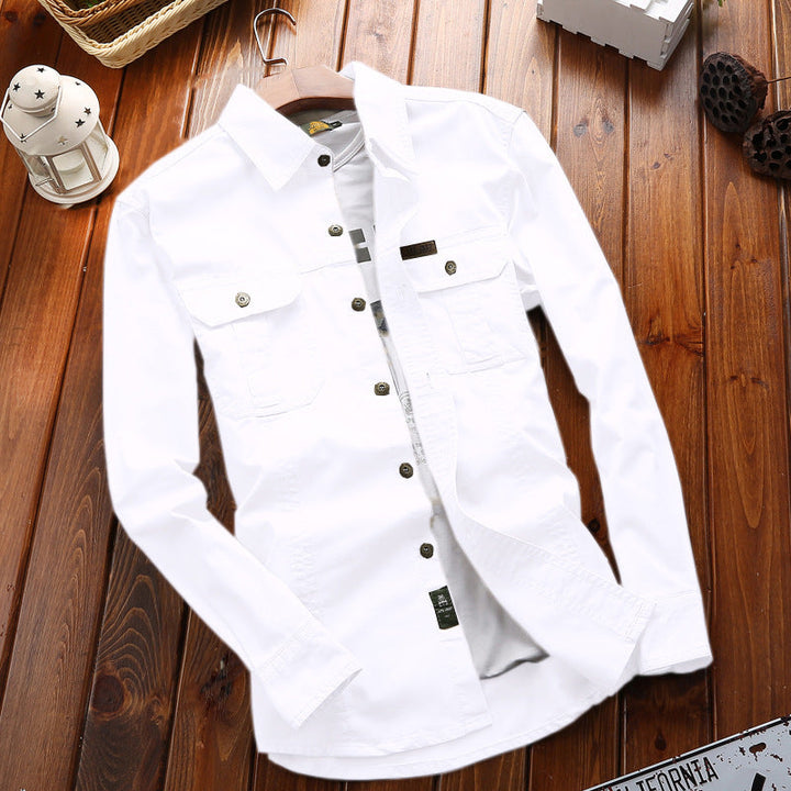 Herren Canvas-Overshirt mit Klappbrusttaschen und verstärkten Nähten