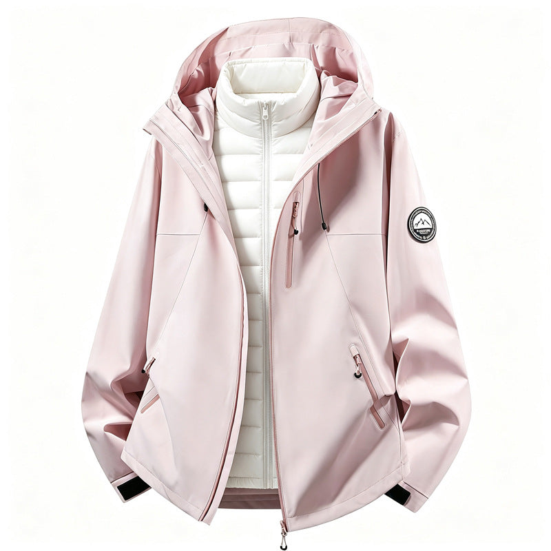 Damen kombinierbare Softshell Outdoorjacke mit abnehmbarer Innenjacke