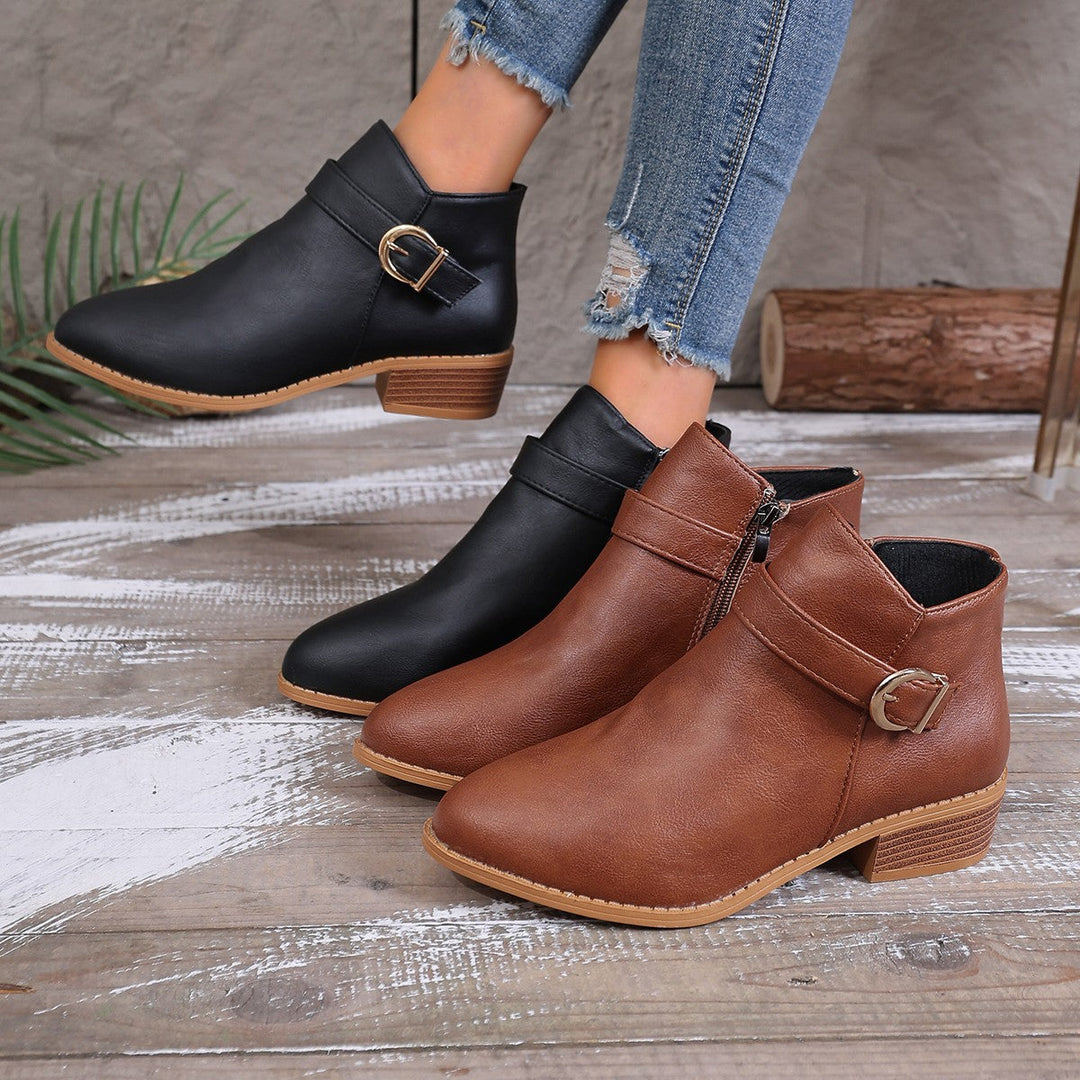 Damen Stiefeletten mit gepolstertem Fußbett und praktischem Reißverschluss