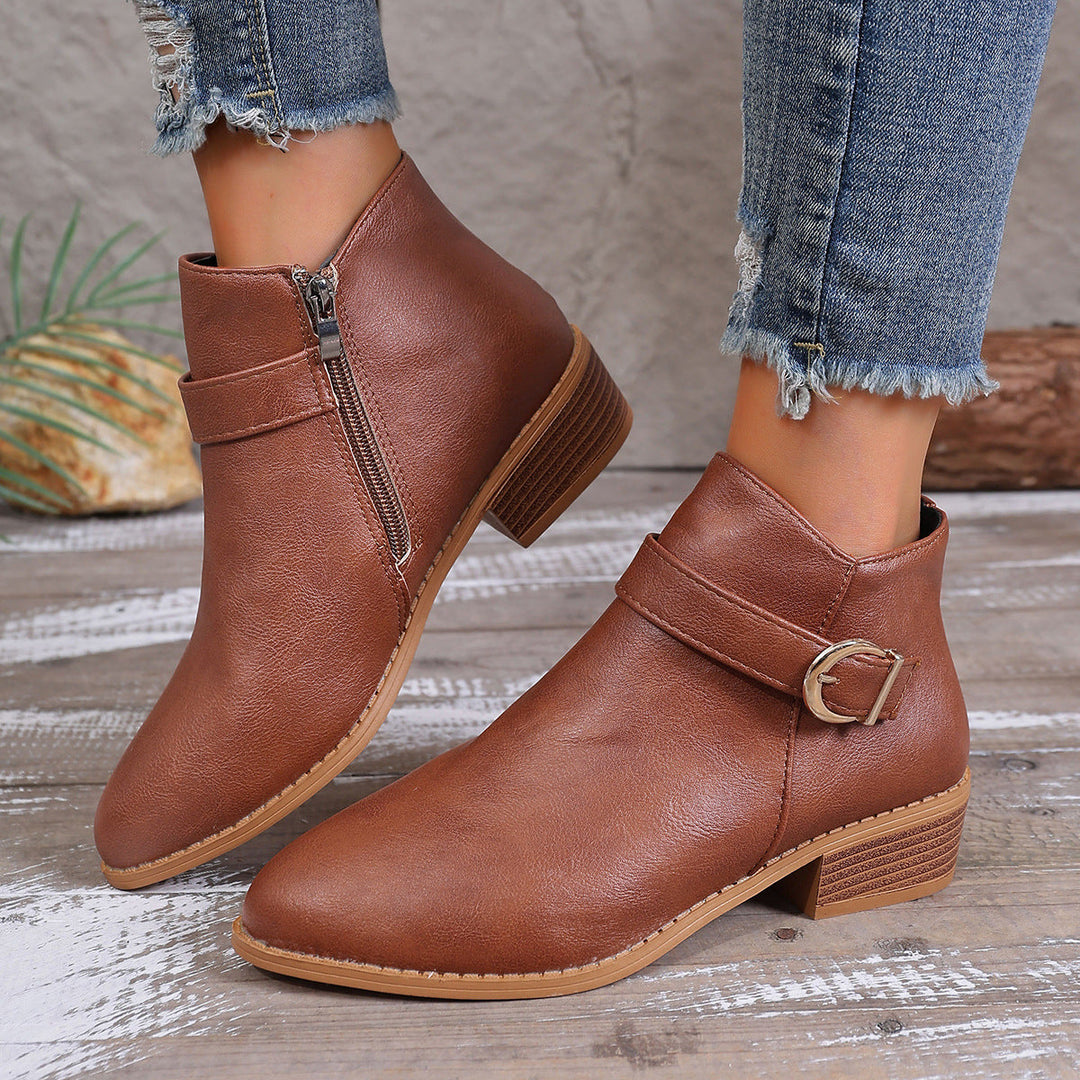 Damen Stiefeletten mit gepolstertem Fußbett und praktischem Reißverschluss