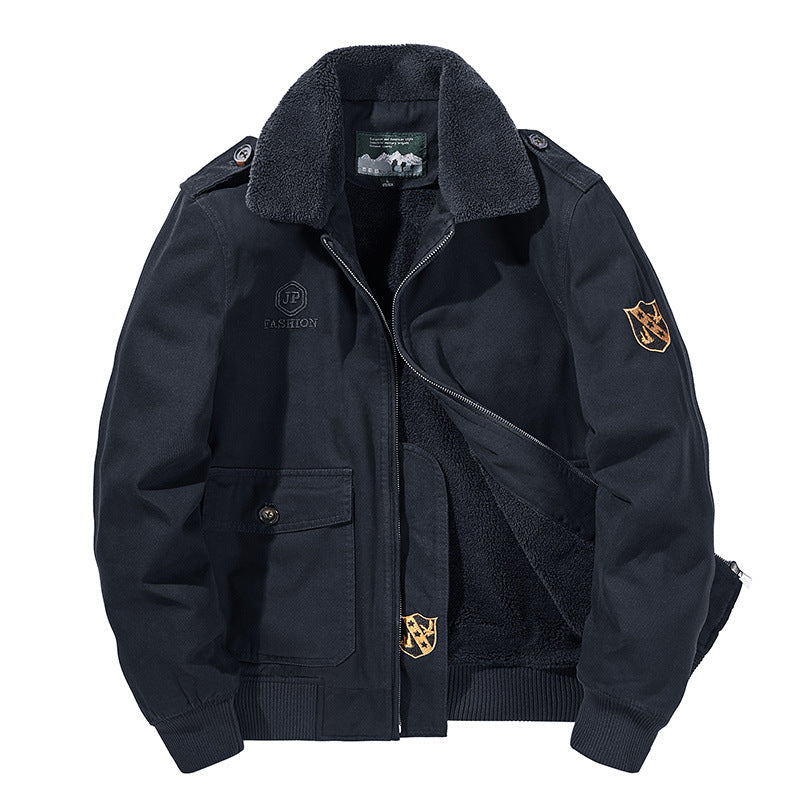 Herren-Langarmjacke mit Knöpfen und Taschen