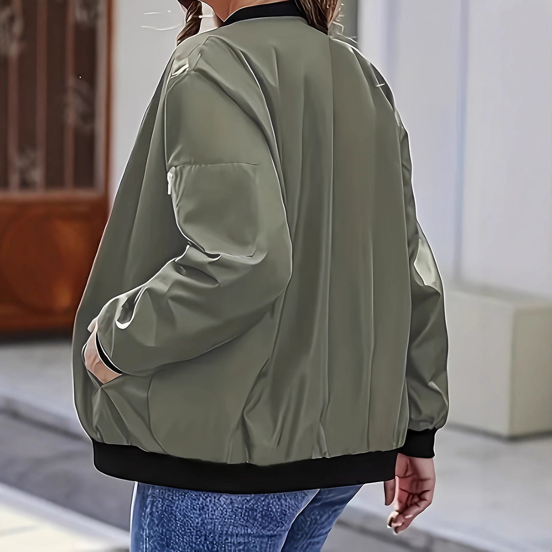 Blouson bomber pour femme avec poches pratiques et fermeture éclair