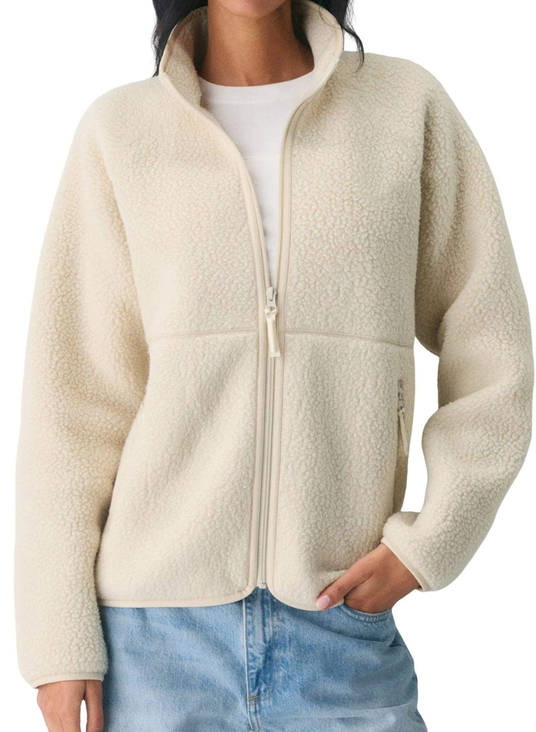 Damen Jacke mit hohem Kragen und Reißverschlusstaschen