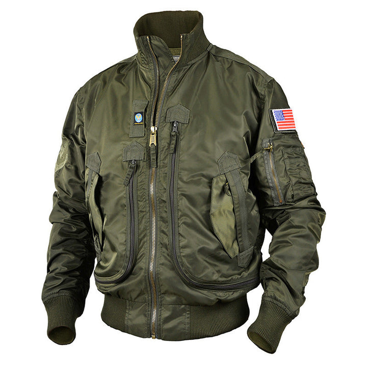 Herren Bomberjacke im Fliegerstil mit Thermofutter und Utility-Taschen