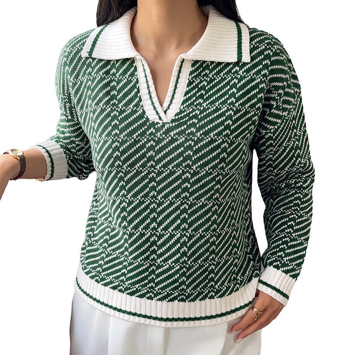 Women's V-Neck Long-Sleeve Sweater