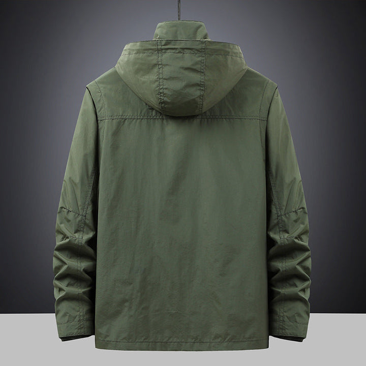 Herren multifunktionale Fieldjacke mit Kapuze und Taschen