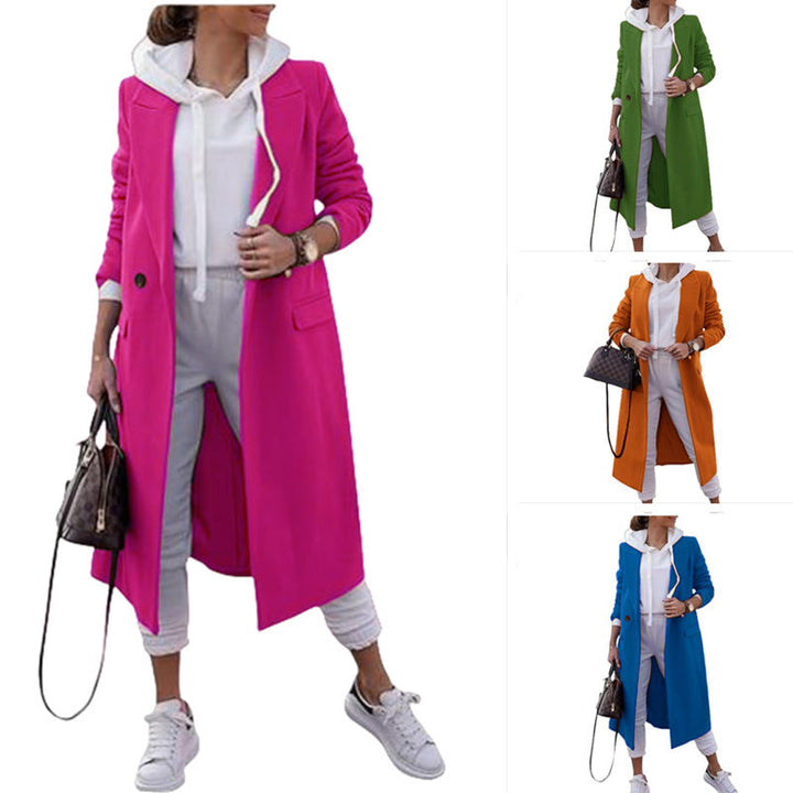 Damen Oversize-Mantel mit klassischem Revers und Taschen