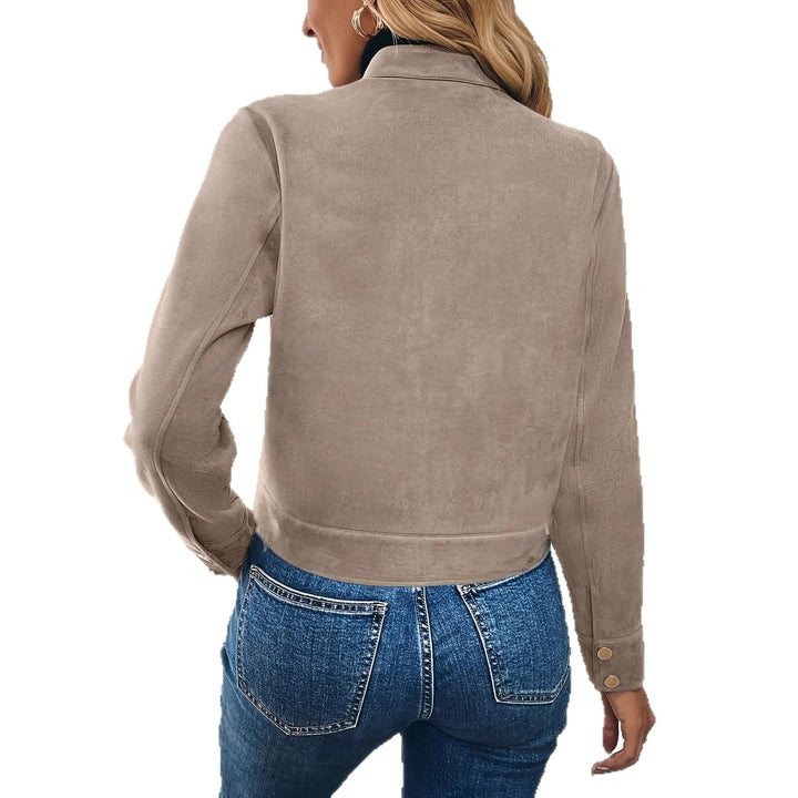 Veste courte pour femme avec poches à rabat et fermeture éclair
